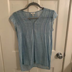 Sheer Teal Short Sleeve Top